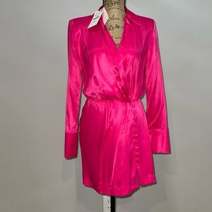 NWT Zara Pink Satin Dress Size M